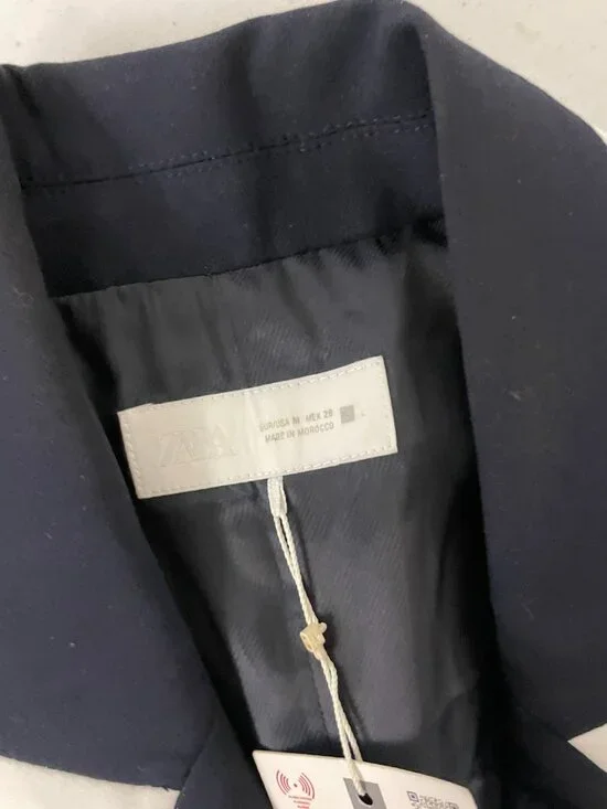 Zara Womens Vest M Blue Waistcoat Gold Buttons Double Breasted 8144/656 NWT - Picture 6 of 15